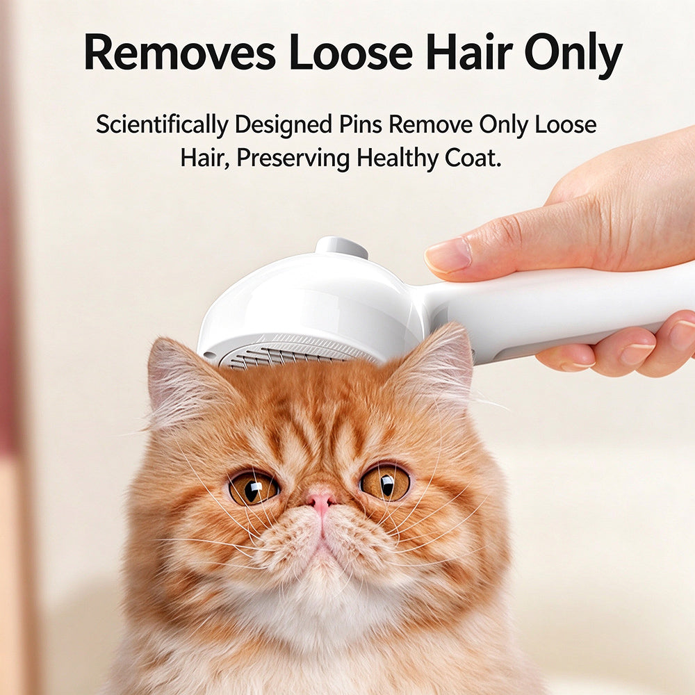 Mevera Cat Brush for Shedding, Self Cleaning Brush for Long Short Hair Cats