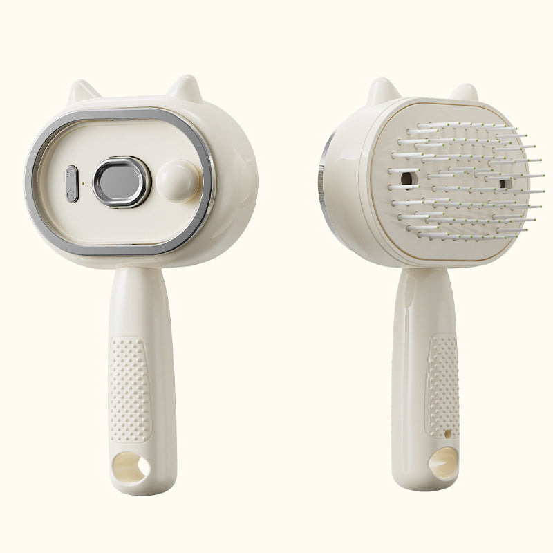 Hair Brush, Rechargeable Anti-Static Massage Air Cushion Comb Beige Cat
