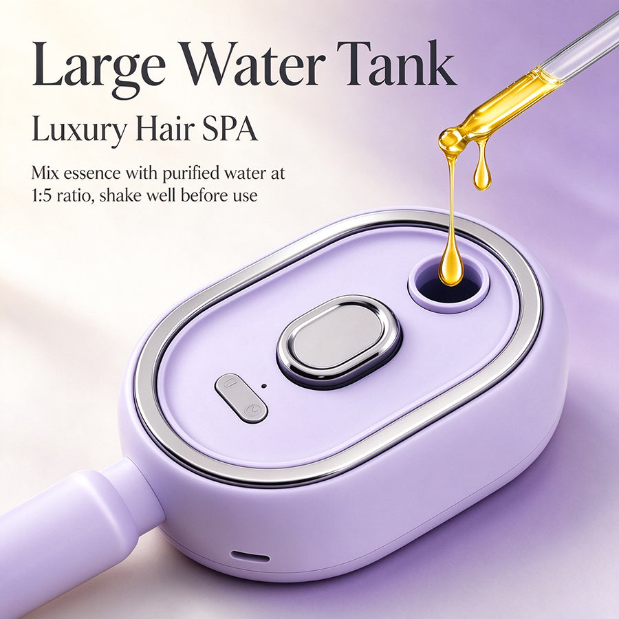Anti-Tangle, Anti Static Electric Spray Air Cushion Massage Comb for Women, Rechargeable Steam Hair Straightener