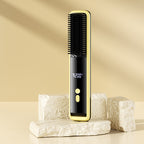 Cordless Hair Straightener Brush for Travel Portable Hair Straightener Comb with Negative Ion Mini hot Brush for Women, on-The-go Rechargeable with LED Display Anti-Scald Protection