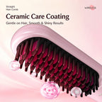 Cordless Hair Straightener Brush, Portable Negative Ion Hot Comb 4 Temperature Settings, Anti-Scald