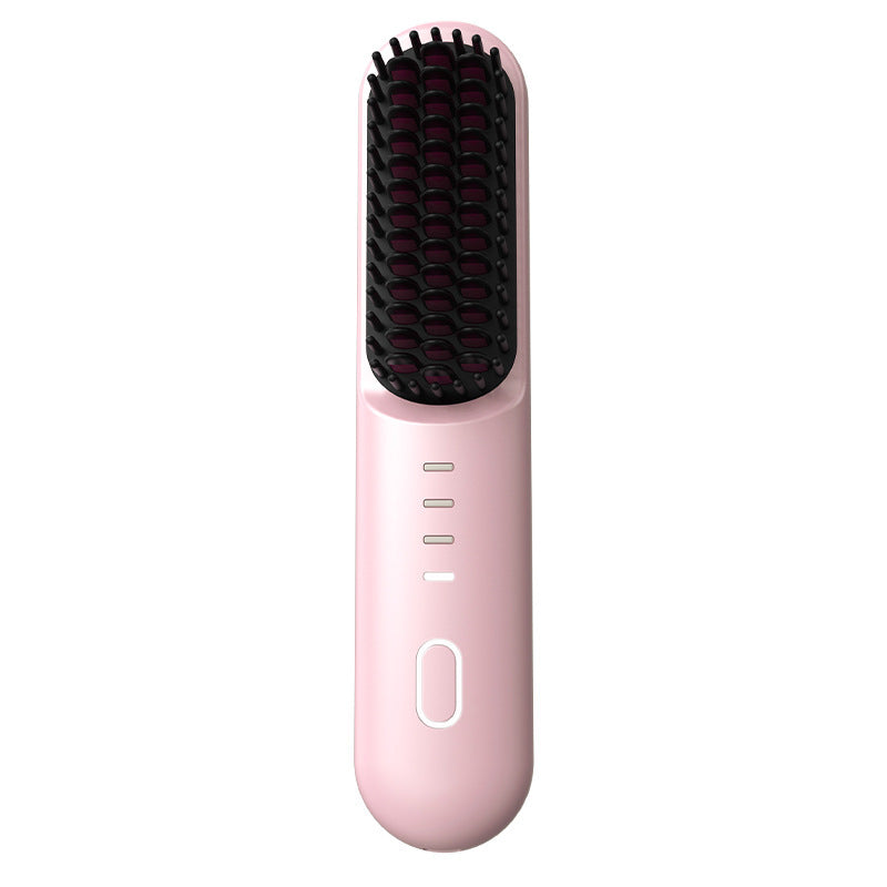 Cordless Hair Straightener Brush, Portable Negative Ion Hot Comb 4 Temperature Settings, Anti-Scald