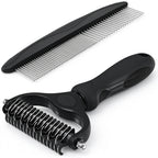 Mevera Pet Grooming Combo: Undercoat Rake, Dematting Deshedding Brush for Long-Haired Dogs and Cats