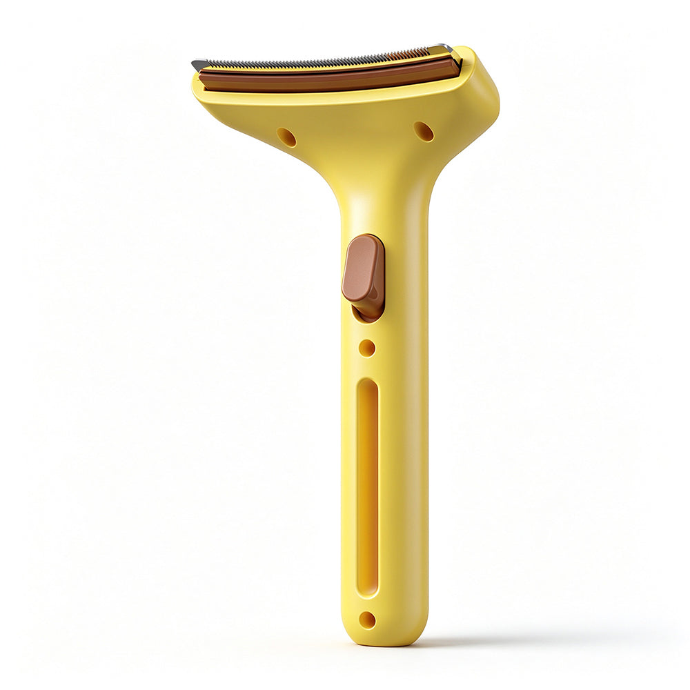 Premium Pet Deshedding Tool ，Small Professional Self-Cleaning Undercoat Brush for Dogs & Cats ，Stainless Steel Grooming Blade with One-Click Hair Release Button